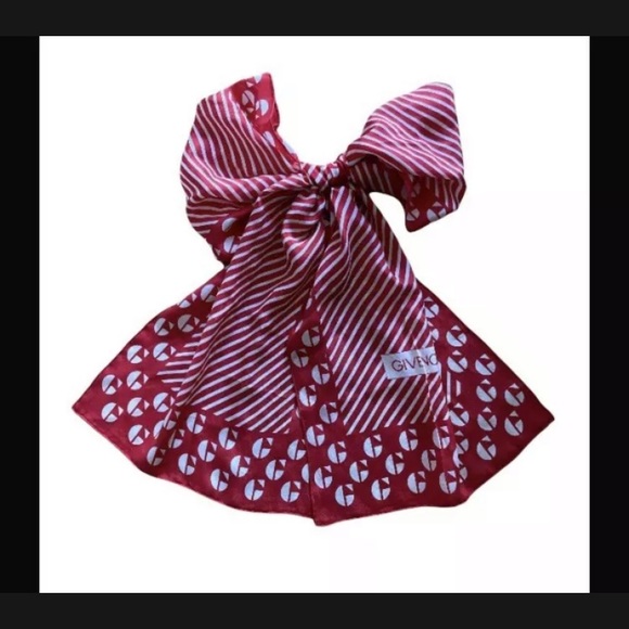 Red & White Vintage Givenchy Silk Scarf - Picture 5 of 5
